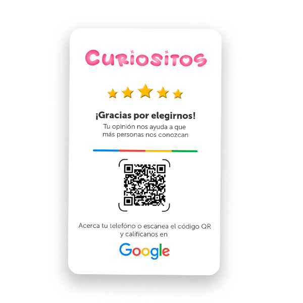 Tarjeta NFC para reseñas de Google personalizada