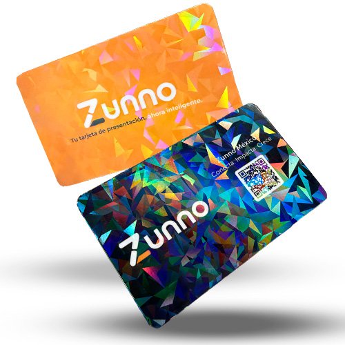Tarjeta de Presentación NFC Personalizada Triángulos Holográficos